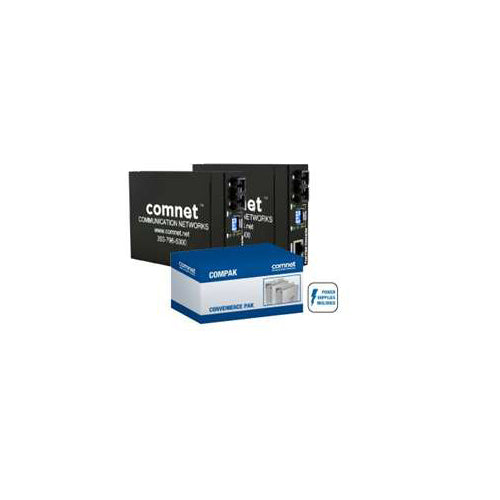 Comnet COMPAKFE2SCM2 | Commercial Grade 100Mbps Media Converters, SC Connector, Power Supply Included, 2 fiber