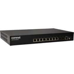 Comnet CWGE10FX2TX8MSPOE | Commercial Grade 10 Port Gigabit Managed Ethernet Switch With 30 W Poe+