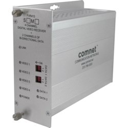 Comnet FVT412S1 | Video Transmitter/Data Transreceiver, Single Mode, 4-Channel Digitally Encoded Video, 2 Bi-Directional Data Channels, 1 Bi-Directional Contact Closure