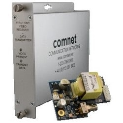 Comnet FVTDR10-B/CN | Video Transmitter/Data Receiver, 1-Fiber, Multimode 62.5/125 Micrometer, 1-Rack Slot, 2.8" Length X 1.9" Width X 0.875" Height