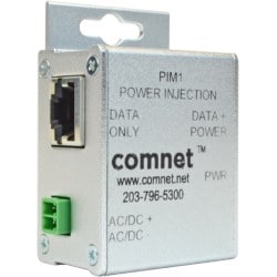 Comnet PIM1 | Power Over Ethernet Midspan Injector, Passive, Industrial, Rj45 Connector, 12 To 48 Volt Dc, 30 Watt