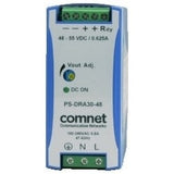 Comnet PS-DRA30-48A | 48VDC 30W DIN Rail High Temp Power Supply for PoE Applications
