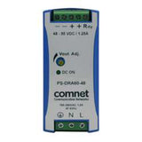 Comnet PS-DRA60-48A | 48VDC 60W DIN Rail High Temp Power Supply for PoE Applications