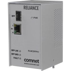 Comnet RLMCSFP48DC | Electrical Substation-Rated 10/100/1000 Mbps Media Converter, Redundant 48 Vdc Inputs, Sfp Optical Port
