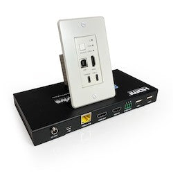 Comprehensive Connectivity CHE-HDBTWP125MC | Pro AV/IT HDBaseT 4K Single Gang HDMI + USB-C, USB 2.0 & Audio Wall Plate Extender Kit