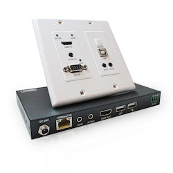 Comprehensive Connectivity CHE-HDBTWP240K | HDBaseT Extender Kit, Wall Plate HDMI, VGA, USB, Audio, 4K18G TX/RX