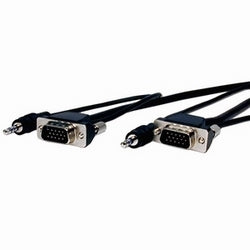 Comprehensive Connectivity MVGA15P-P-15HR/A | Pro AV/IT Micro VGA HD15 Plug to Plug with Audio Cable, 15ft