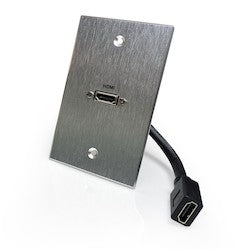 Comprehensive Connectivity WPPT-HD1-AC | HDMI Pass-Through Wall Plate, Single Gang Aluminum with Pigtail
