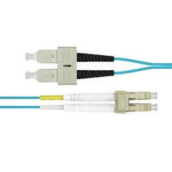 Compulink LCCSCCPOM4D1 | Om4 Fiber Optic Jumper Cable, 2 Fibers, Lc - Sc Duplex, Ofnr, Aqua, 1 Meter