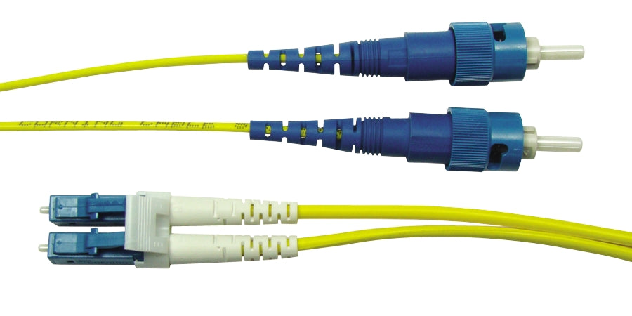 Compulink LCCSTCD2-UPSM | Fiber Optic Jumper, 2 Fiber, LC, ST, OS2, Singlemode, 6.6 ft. (2m)