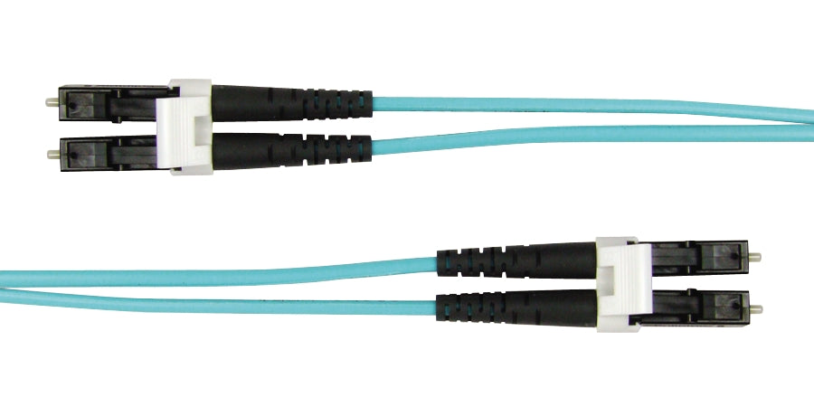 Compulink LCCLCCOM4D2 | Fiber Jumper, 2 Fiber, LC, LC, OM4, Aqua, 6.6 ft. (2m)