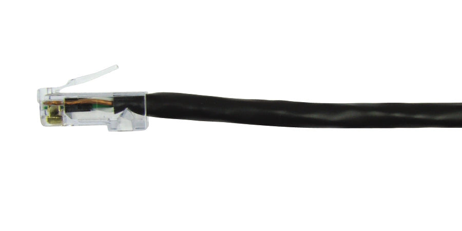 Compulink M88DE3FC602 | CAT6 Stranded Patch Cable, 24AWG, 4-Pair, D/E Modular, 568A/B, 3 ft, Black