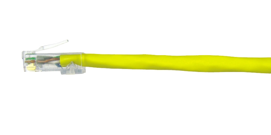 Compulink M88DE10FC605 | CAT6 Stranded Patch Cable, 24AWG, 4-Pair, D/E Modular, 10 ft, Yellow