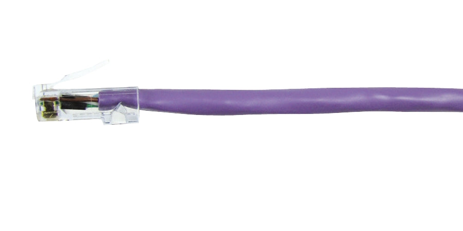 Compulink M88DE10FC610 | CAT6 Stranded Patch Cable, 24AWG, 4-Pair, D/E Modular, 568A/B, 10 ft, Violet