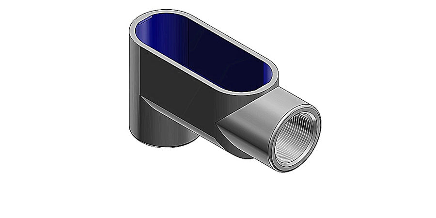 Cooper Crouse-hinds LB57 | Conduit Body, Form 7, 2 Hub, LB, Grayloy Iron, Threaded, Trade Size 1-1/2 x 7.25 in.