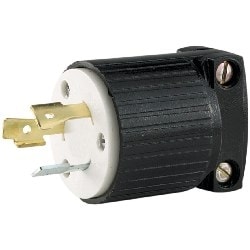 Cooper Wiring Devices AHCL520P | Hart-Lock Commercial Grade Plug, 20A 125V/Ac, Nema L5-20, 2-Pole, 3-Wire Grounding, Polycarbonate