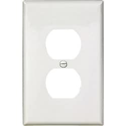 Cooper Wiring Devices PJ8W | Mid-Size Duplex Wallplate, 1-Gang, Polycarbonate, White
