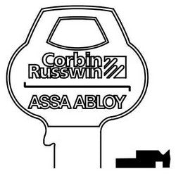 Corbin Russwin 57A2-6PIN-10 | Door Lock Key Blank, Cylinder, Single-Section, Standard, 6-Pin, X-Class Bitting, Coined Logo Bow