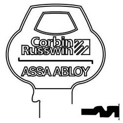 Corbin Russwin 59A1-6PIN-10 | Door Lock Key Blank, Cylinder, Single-Section, Standard, 6-Pin, Z-Class Bitting, Coined Logo Bow