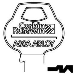 Corbin Russwin 59B-6PIN-10 | Door Lock Key Blank, Multi-Section, Standard, 6-Pin, Z-Class Bitting, Coined Logo Bow