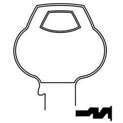 Corbin Russwin 59B1-6PIN-11 | Door Lock Key Blank, Cylinder, Single-Section, Standard, 6-Pin, Z-Class Bitting, Plain Bow