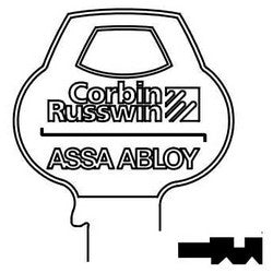 Corbin Russwin 67-5PIN-10 | Door Lock Key Blank, Cylinder, Single-Section, Standard, 5-Pin, X-Class Bitting, Coined Logo Bow
