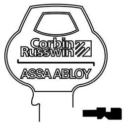 Corbin Russwin 67A2-5PIN-10 | Door Lock Key Blank, Cylinder, Single-Section, Standard, 5-Pin, X-Class Bitting, Coined Logo Bow