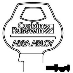 Corbin Russwin 67AB-6PIN-10 | Door Lock Key Blank, All-Section, Standard, 6-Pin, 7 Keyway, X-Class Bitting, Coined Logo Bow