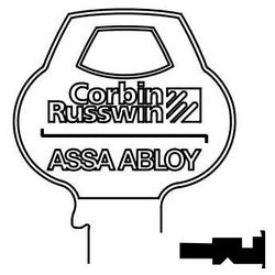 Corbin Russwin 67B2-6PIN-10 | Door Lock Key Blank, Cylinder, Single-Section, Standard, 6-Pin, X-Class Bitting, Coined Logo Bow