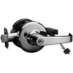 Corbin Russwin CL33903-NZD-626-12AD-CL6 | Electric Lockset, Non-Handed, Fail Safe, Newport, Die-Cast Zinc Lever, Brass Rose Trim, 12 Volt AC/DC, Satin Chrome Plated with IC 6-Pin Less Core