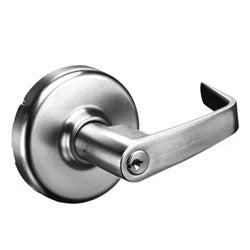 Corbin Russwin CL33905-NZD-626-24AD-LC | Electric Lockset, Non-Handed, Fail Secure, Newport, Die-Cast Zinc Lever, Brass Rose Trim, 24 Volt AC/DC, Satin Chrome Plated without Cylinder