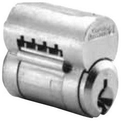 Corbin Russwin CR8000-57B1-626 | Interchangeable Core Cylinder, Conventional, 6-Pin, 57B1 Keyway, 0.509" Plug Diameter, Satin Chrome Plated with (2) Nickel Silver Key