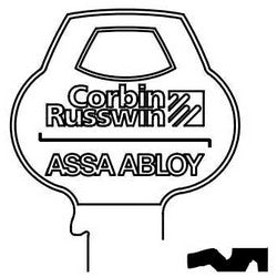 Corbin Russwin D3-6PIN-10 | Door Lock Key Blank, Cylinder, Single-Section, Standard, 6-Pin, DH-Class Bitting, Coined Logo Bow