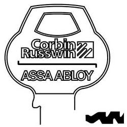 Corbin Russwin H8-6PIN-10 | Door Lock Key Blank, Cylinder, Single-Section, Standard, 6-Pin, DH-Class Bitting, Coined Logo Bow