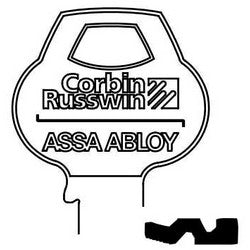 Corbin Russwin L12-6PIN-10 | Door Lock Key Blank, Multi-Section, Standard, 6-Pin, Z-Class Bitting, Coined Logo Bow