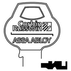 Corbin Russwin N14-6PIN-10 | Door Lock Key Blank, Obverse, Cylinder, Single-Section, Standard, 6-Pin, N-Class Bitting, Coined Logo Bow