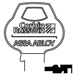 Corbin Russwin N17-6PIN-10 | Door Lock Key Blank, Reverse, Cylinder, Single-Section, Standard, 6-Pin, N-Class Bitting, Coined Logo Bow