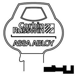 Corbin Russwin N1X13M-6PIN-10 | Door Lock Key Blank, Obverse, All-Section, Standard, 6-Pin, 14 Keyway, N-Class Bitting, Coined Logo Bow
