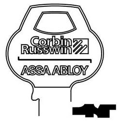 Corbin Russwin N27-6PIN-10 | Door Lock Key Blank, Reverse, Cylinder, Single-Section, Standard, 6-Pin, N-Class Bitting, Coined Logo Bow