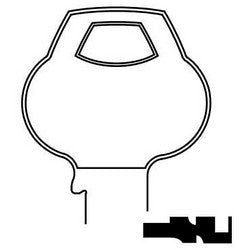 Corbin Russwin N7-6PIN-11 | Door Lock Key Blank, Obverse, Cylinder, Single-Section, Standard, 6-Pin, N-Class Bitting, Plain Bow