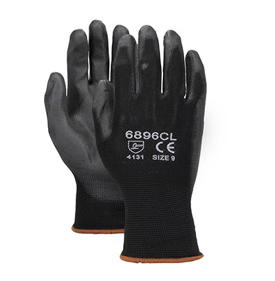 Cordova Safety Products 6896CXXL | Polyurethane Coated 13-Gauge Nylon Gloves  Black, 2X-Large