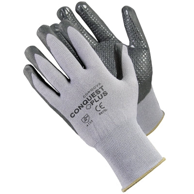 Cordova Safety Products 6915XL | Conquest Plus Coated Gloves Nylon/Spandex, Nitrile/Polyurethane Palm Coated, Dotted, X-Large