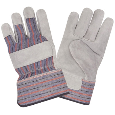 Cordova Safety Products 7200R | Standard Shoulder Leather Palm Gloves 2.5" Rubberized Safety Cuff Red/Blue, Large