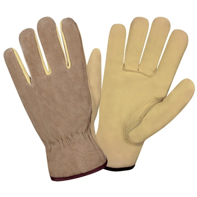 Cordova Safety Products 8232L | Grain Split Leather Drivers Gloves Gray Palm/Brown Back, Large