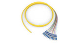 Corning 000212RJ131003M | Standard Pigtail / Standard LCUPC Simplex SM, SMF, 12F, Ribbon Interconnect Riser, Standard Yellow Jacket 3 Meters