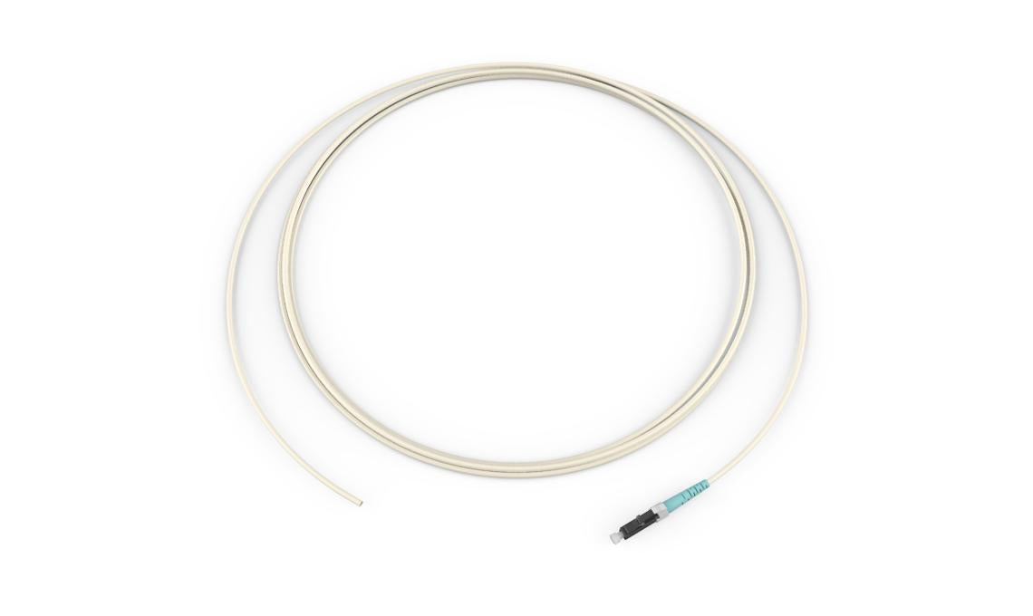 Corning 000301T4180001M | Standard Pigtail / Standard LC Simplex MM, OM3 50um, 1F, 900 Micron, Standard Natural Jacket 1 Meters