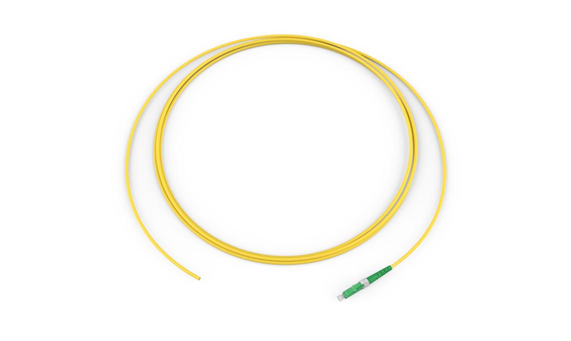 Corning 002201G2131002M | Standard Pigtail / Standard LCAPC Simplex SM, SMF Ultra, 1F, Single Fiber Riser, Standard Yellow Jacket 2 Meters