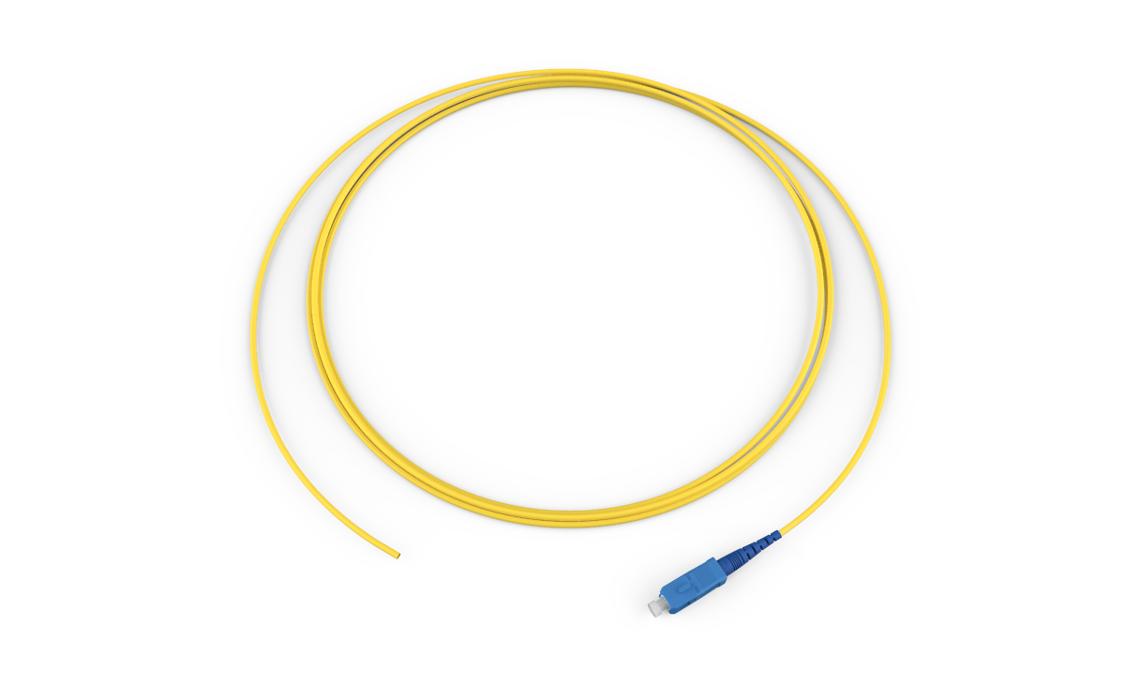 Corning 005801R3131003M | Standard Pigtail / Standard SCUPC Simplex SM, SMF, 1F, Single Fiber Riser, Standard Yellow Jacket 3 Meters