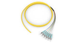 Corning 006106R8131003M | Standard Pigtail / Standard ST SM, SMF, 6F, MIC Riser, Standard Yellow Jacket 3 Meters