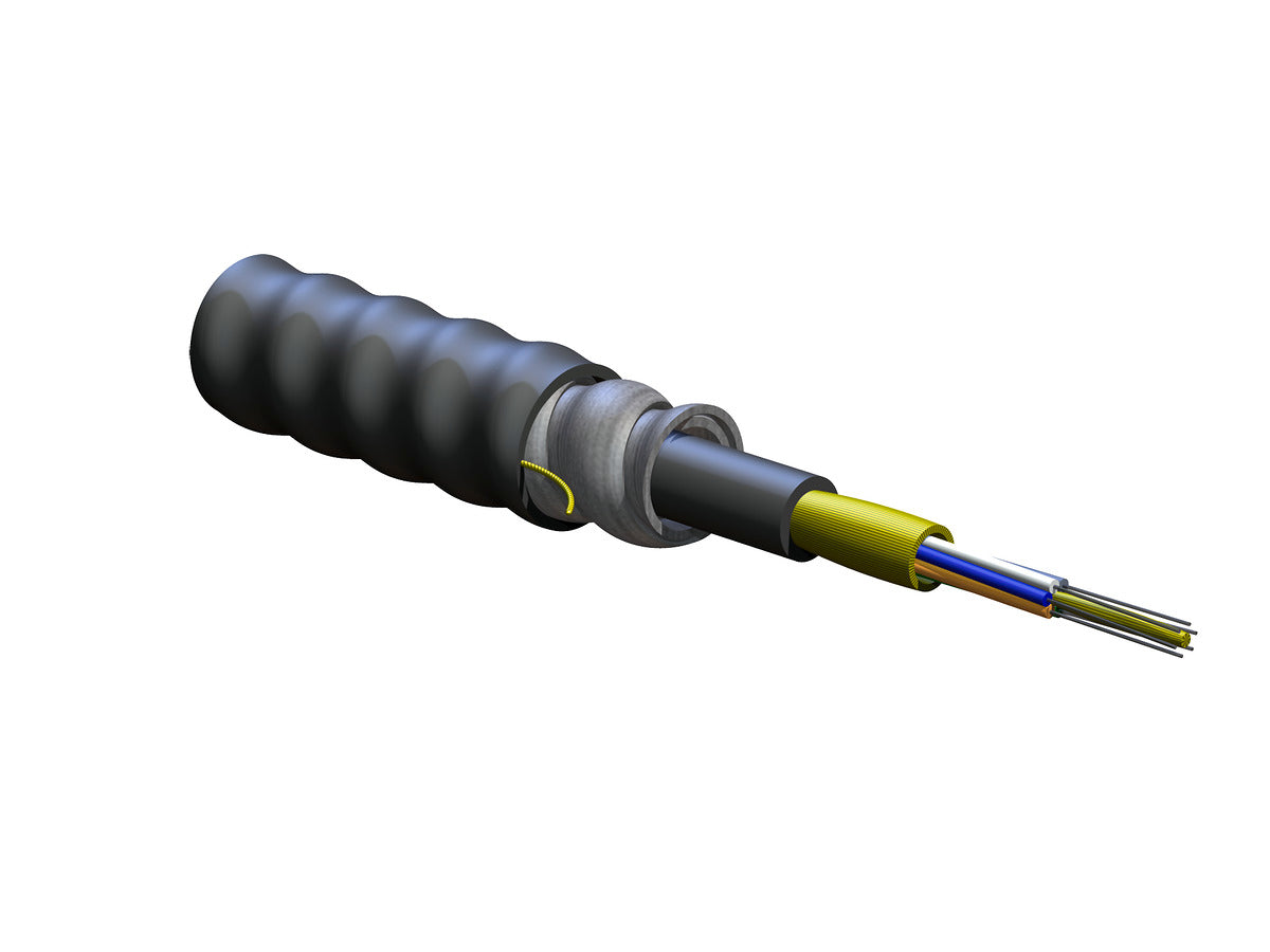 Corning 006T8P-31180-A3 | FREEDM One Tight-Buffered, Interlocking Armored Cable, Plenum  6 F, 50 µm multimode (OM3)